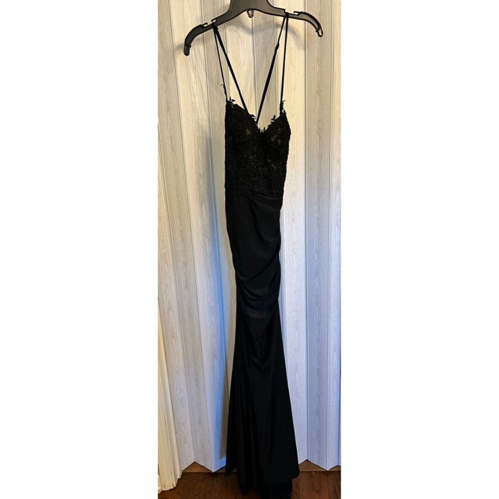 LA FEMME 30521 Sleek La Femme Lace-Corset Long Dress SZ 2 - Picture 7 of 11